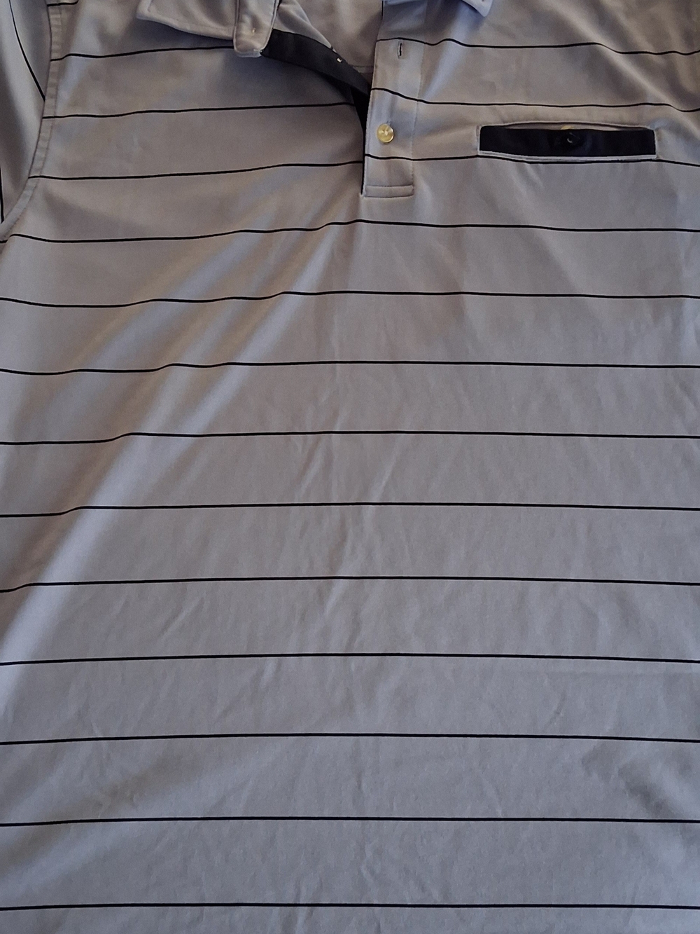 Men's Light Gray Striped Polo Shirt